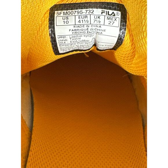 Fila Fast Charge Women's Disruptor Outsole Adjustable Buckle Leather Yellow 10 - Picture 8 of 11